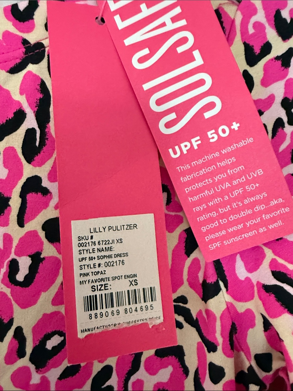 NWT LILLY PULITZER Sophie Pink Leopard Print Shift Dress with Border Trim - Picture 5 of 6